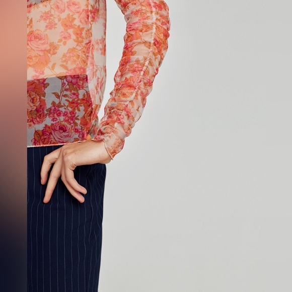 Zara Sheer Long Sleeve Top - Picture 2 of 4